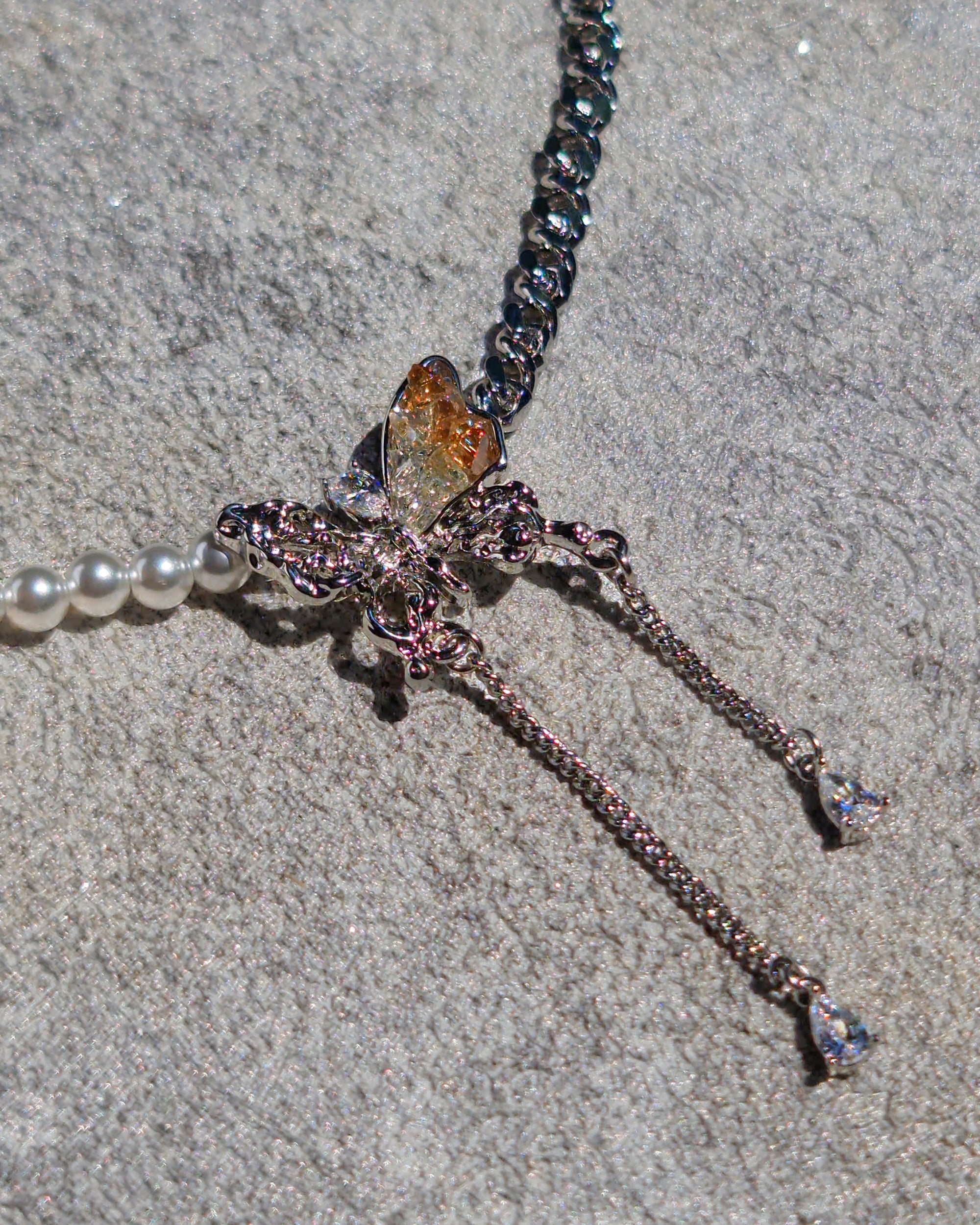 Amber Wings Pearl Necklace - Nikaneko