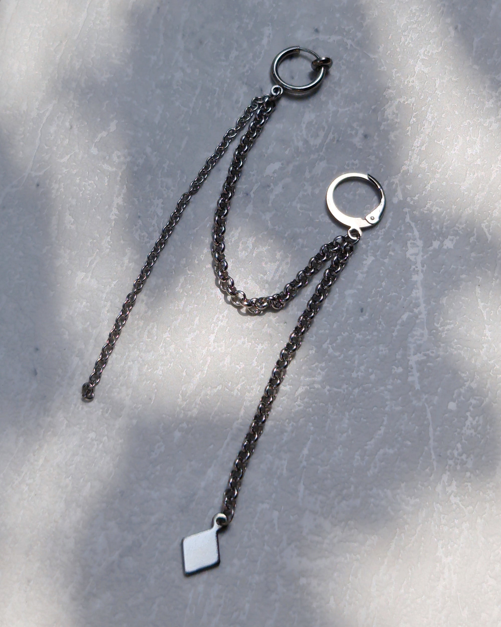 Diamond Chain Dangle and Drop Earring - Nikaneko
