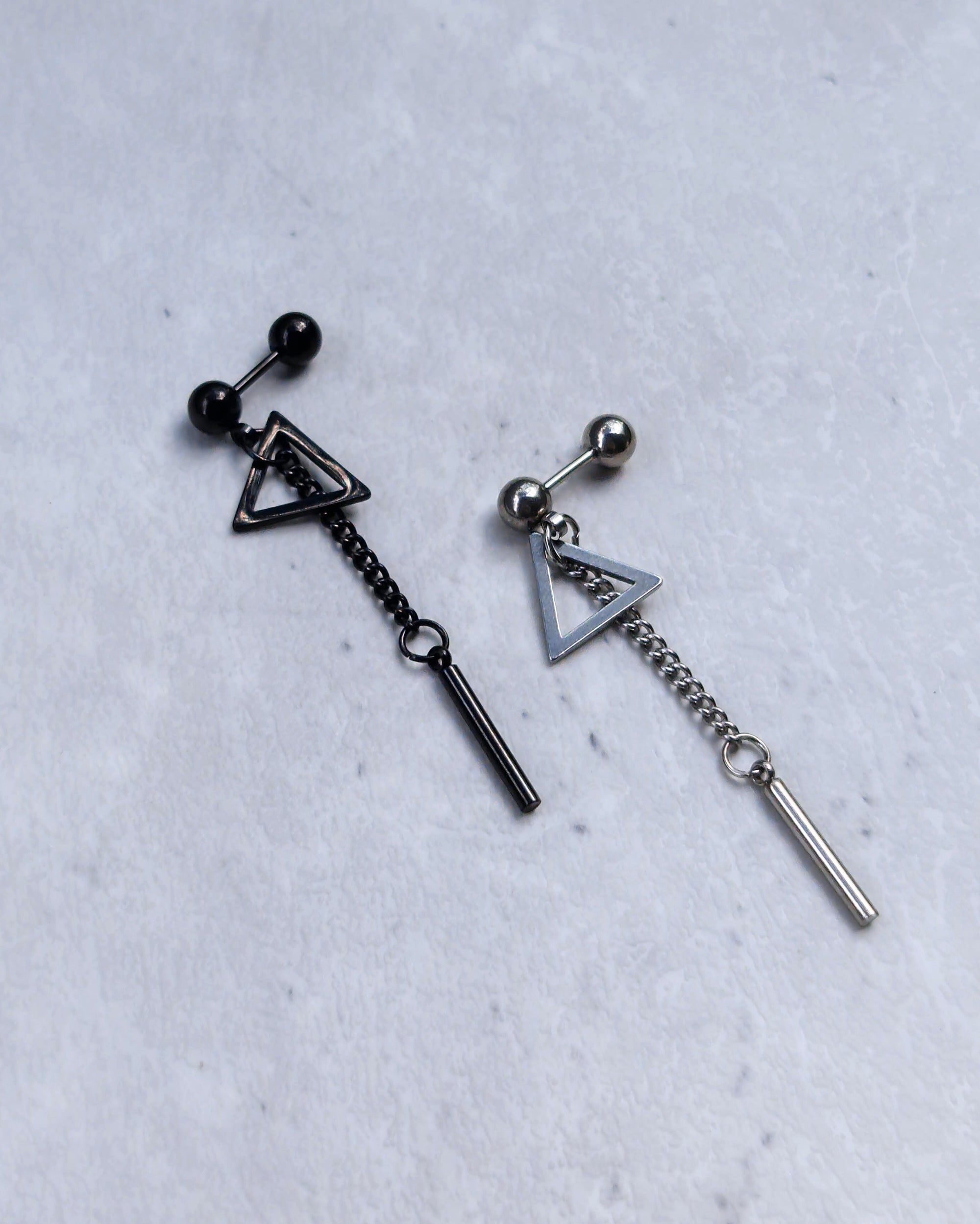 Geometric Earring Silver - Nikaneko