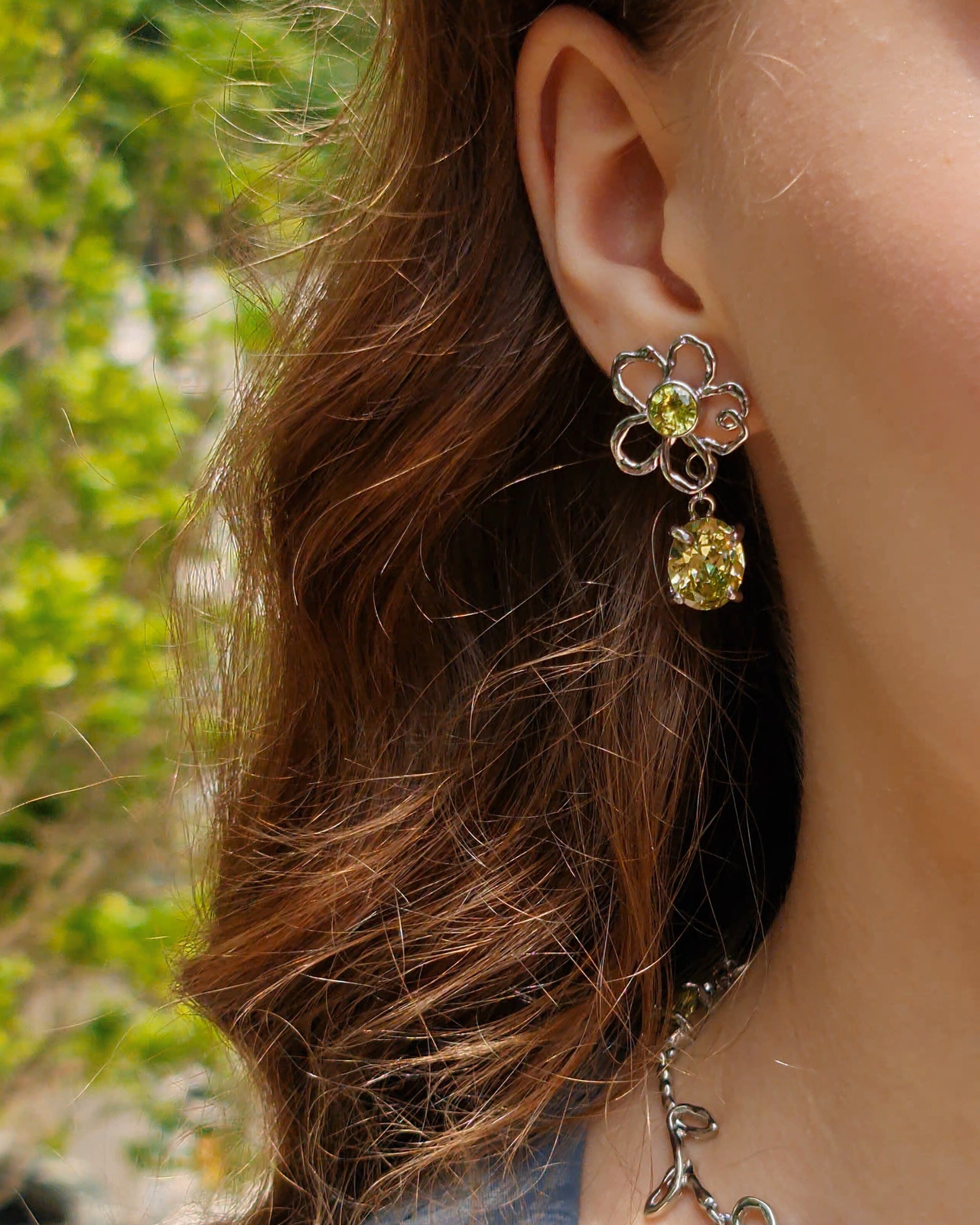 Green Bloom Earrings - Nikaneko