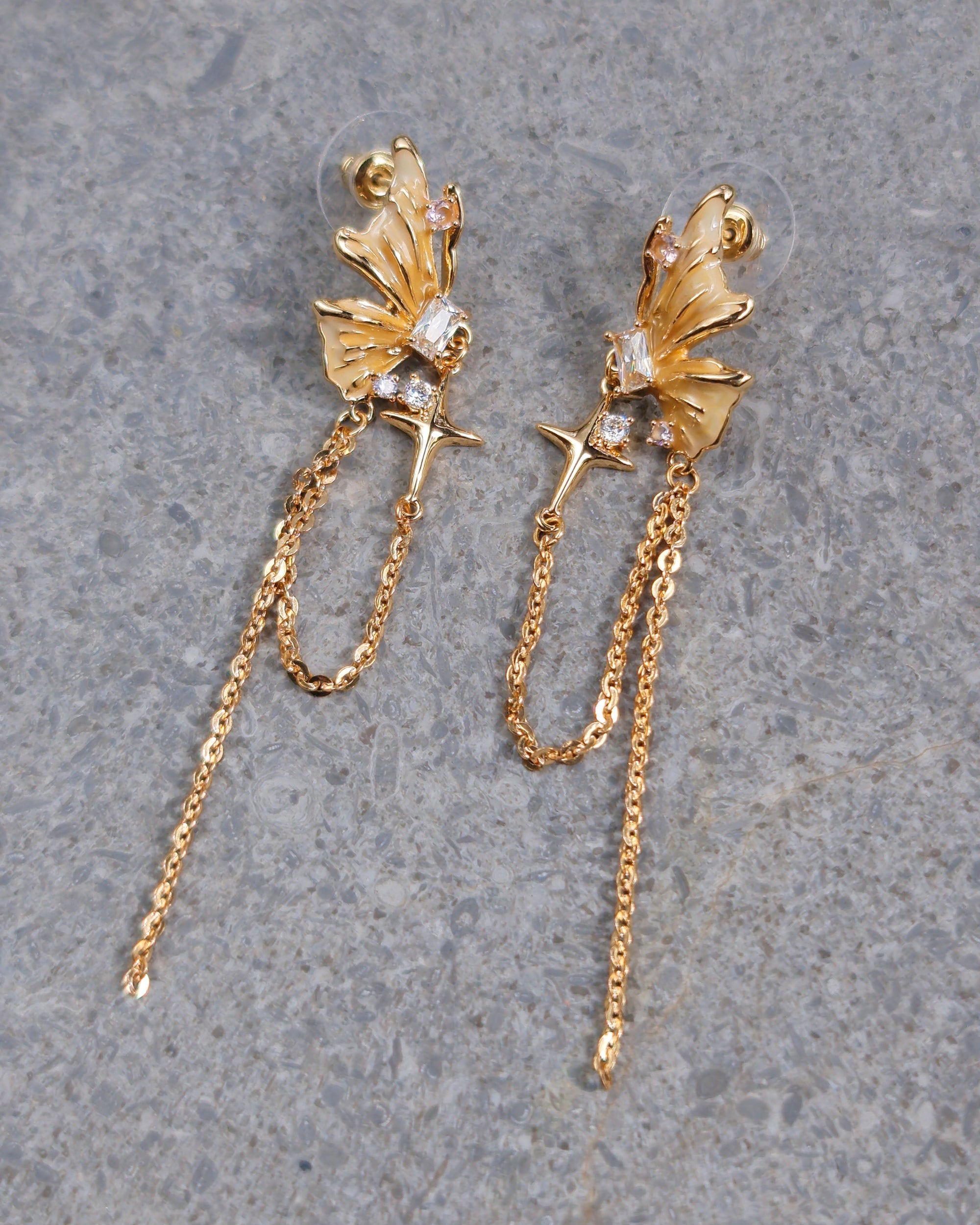 Honey Butterfly Earrings - Nikaneko