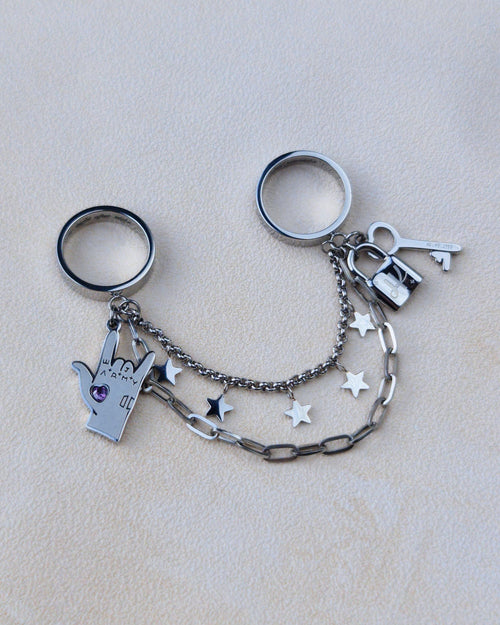 Jungkook Inspired Double Chain Ring Eternal Seven - Nikaneko