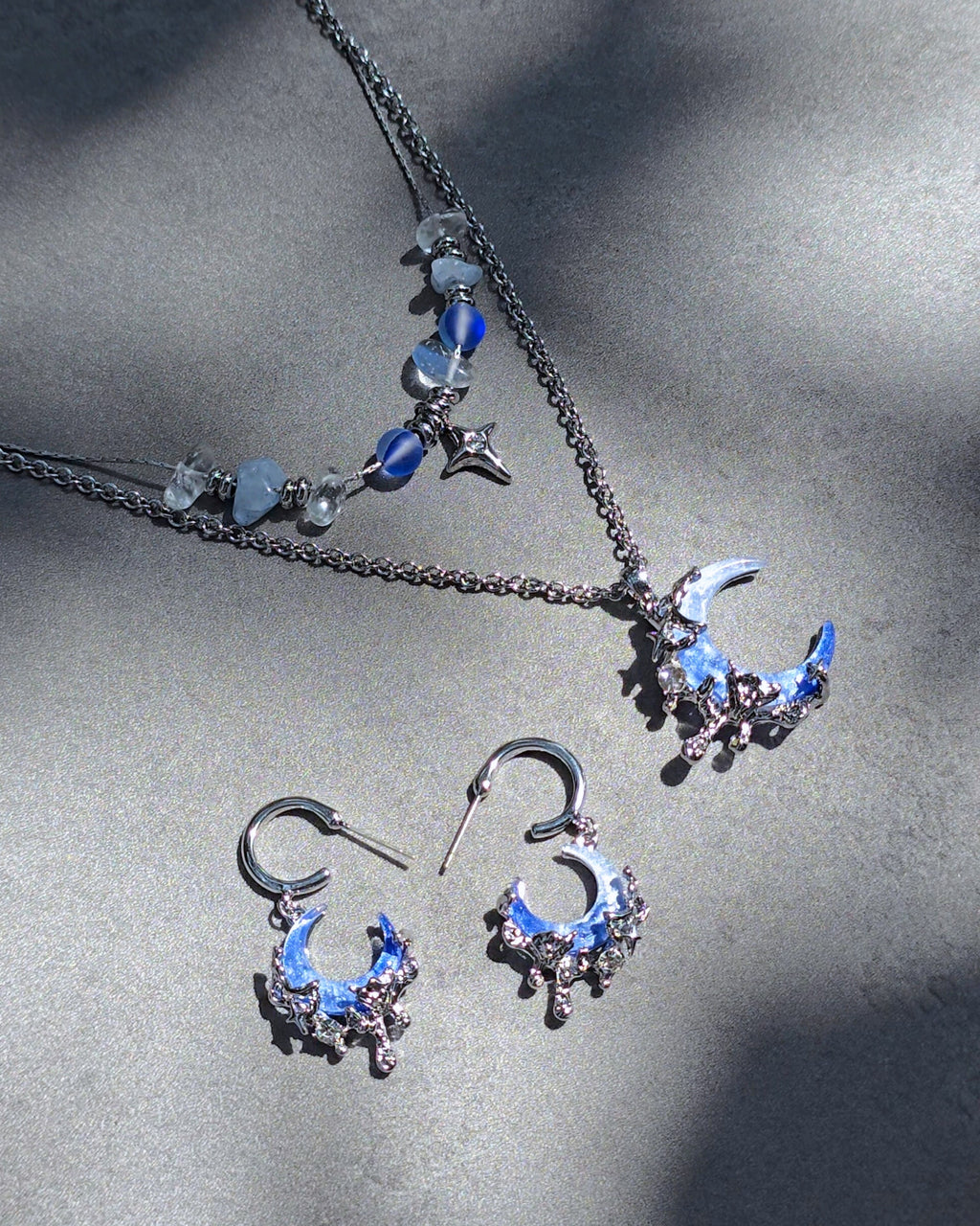 Midnight Crescent Earrings - Nikaneko