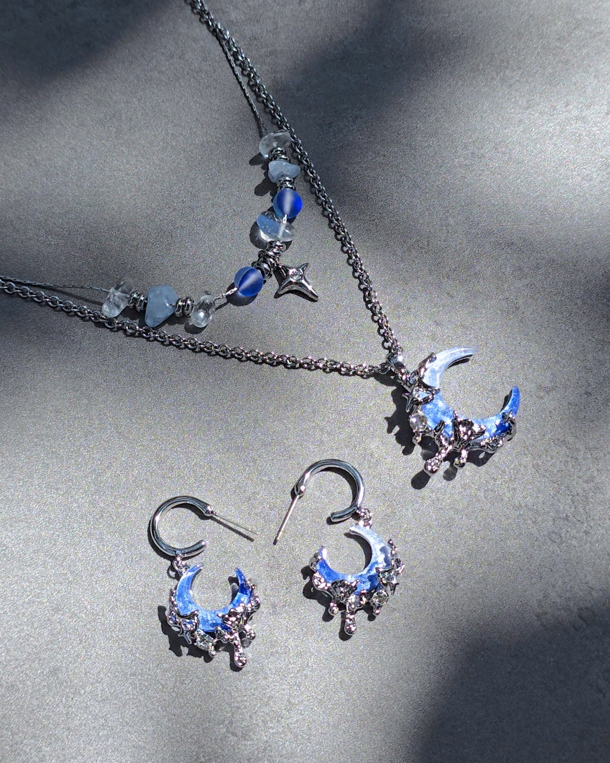 Midnight Crescent Earrings - Nikaneko