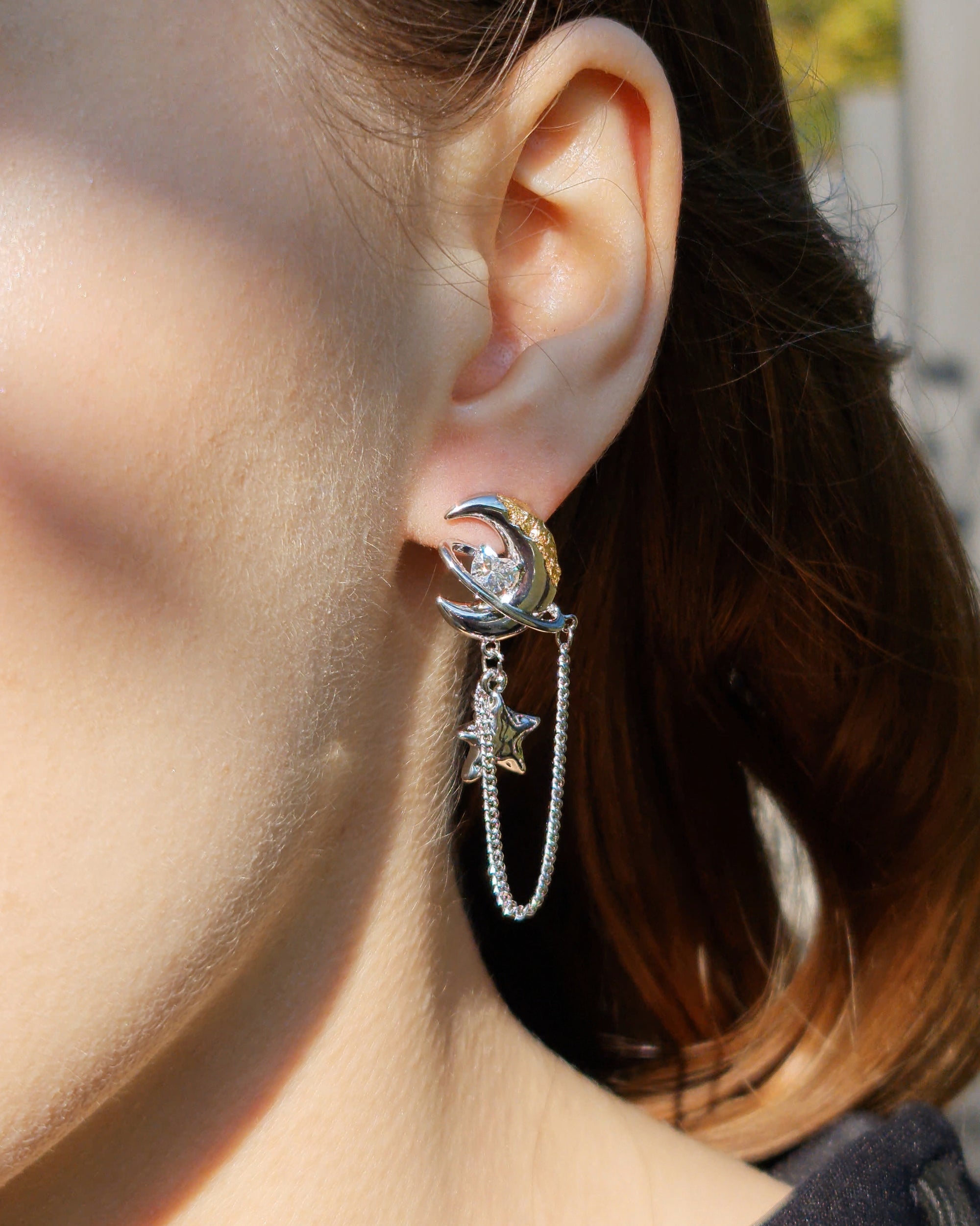 Moon Orbit Mismatched Earrings - Nikaneko