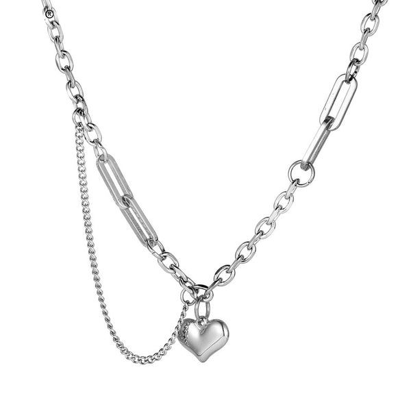 Necklace With Metalic Pop Heart - Nikaneko