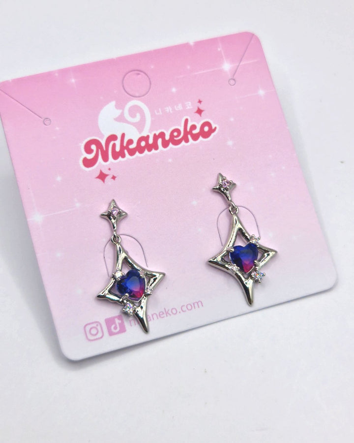Earrings Gradient Hearts Inspired by BTS Mikrokosmos - Nikaneko