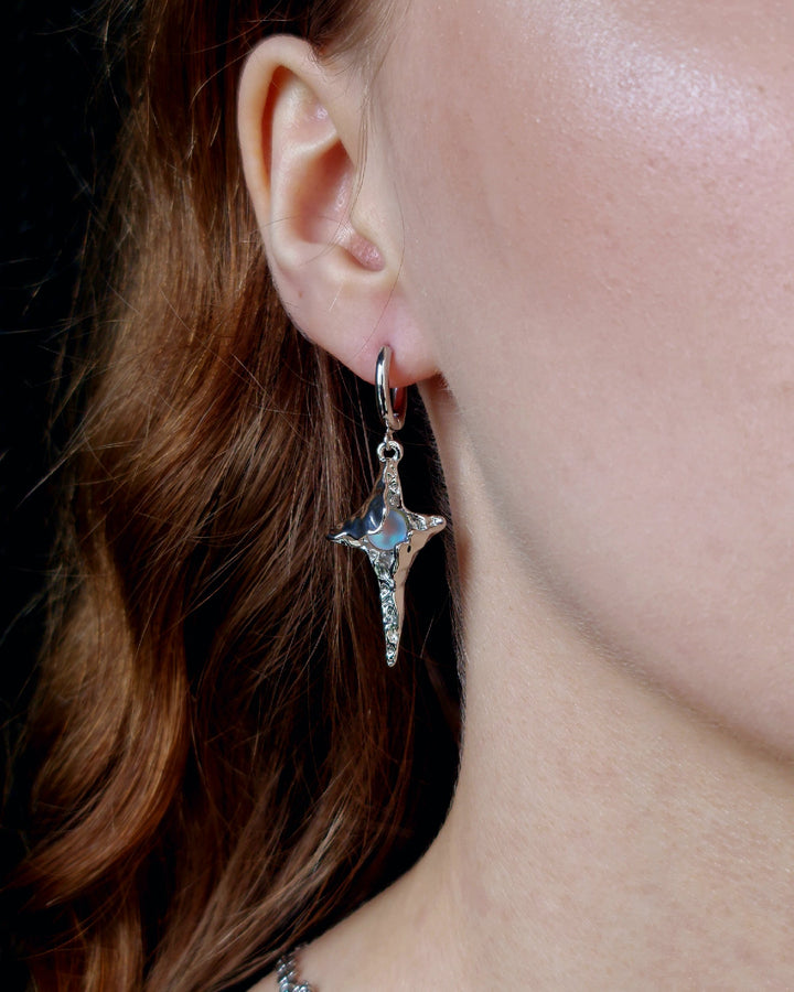 Moonstone Star Earrings - Nikaneko