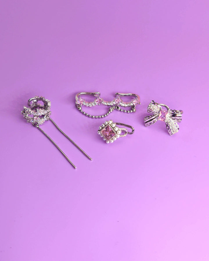 Set Of 4 Earrings Clips Inspired by Blackpink - Nikaneko