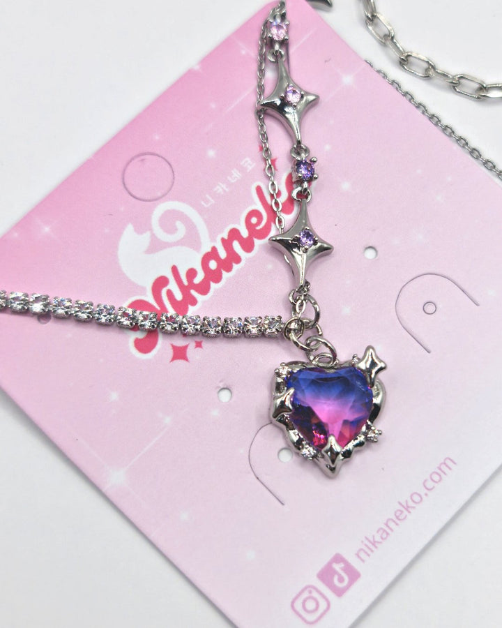 Necklace Gradient Heart Inspired by BTS Mikrokosmos - Nikaneko