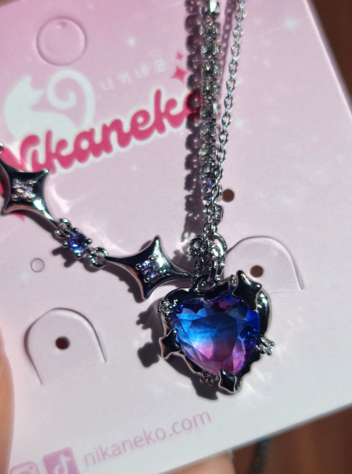 Necklace Gradient Heart Inspired by BTS Mikrokosmos - Nikaneko